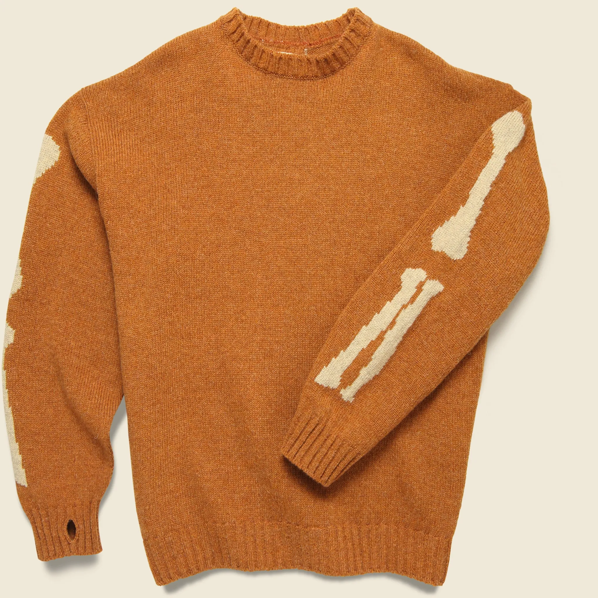 5G Wool BONE Crew Sweater - Orange