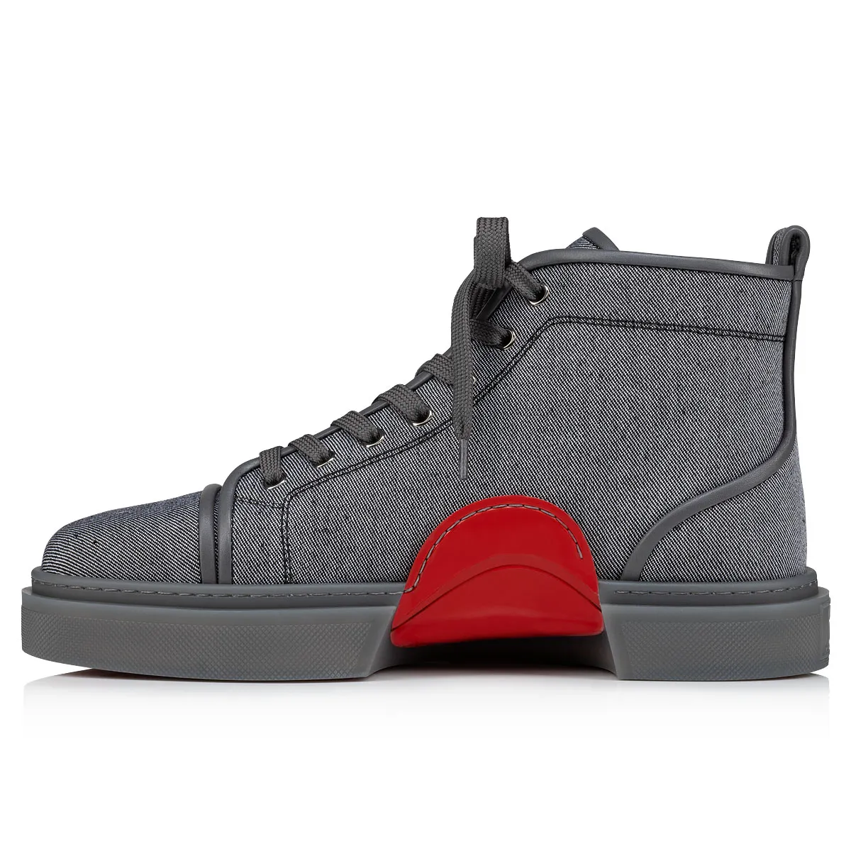 Adolon High-top sneakers - Linen and calf leather - Smoky - Men