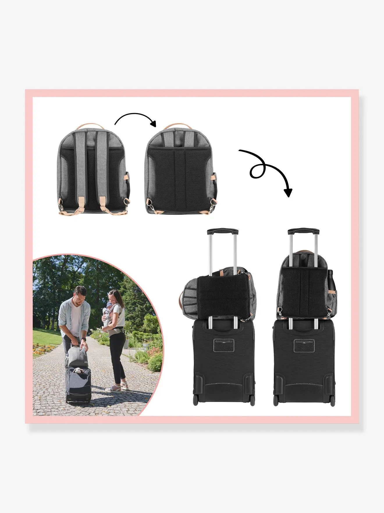 Baby Changing Backpack, Pyla by BABYMOOV - grey