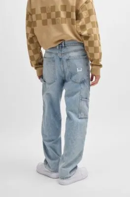 Baggy-fit carpenter jeans in cotton denim