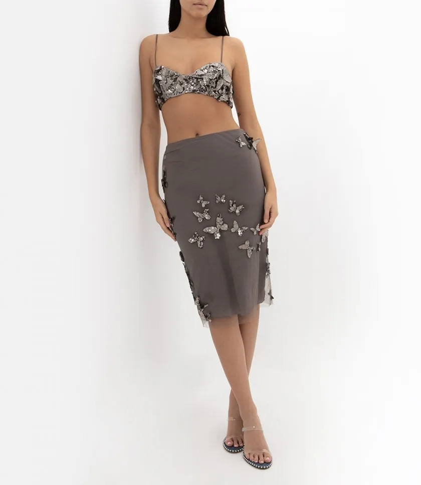 BLUMARINEEMBROIDERY BUTTERFLY SKIRT