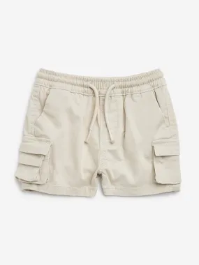 Buy HOP Baby Beige Cargo-Style Mid-Rise Cotton Shorts from Westside