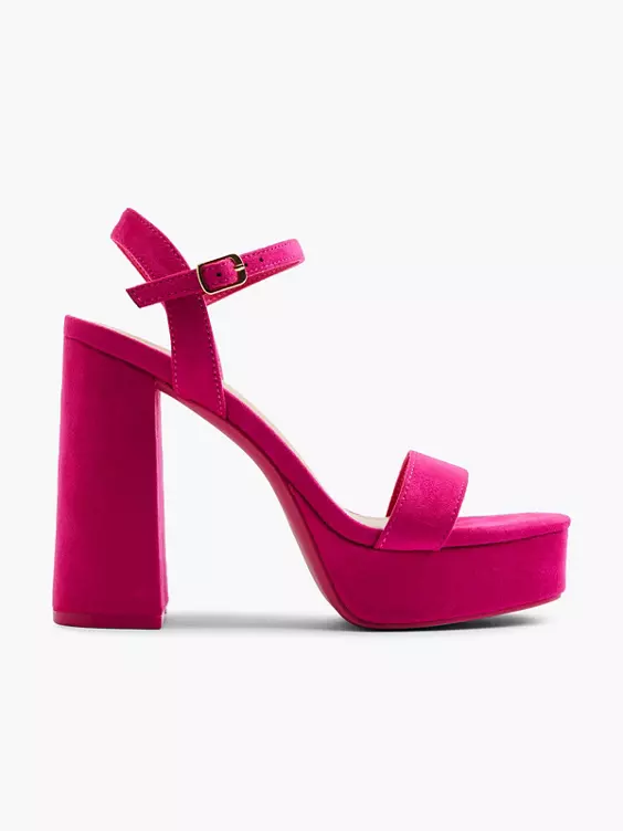 Catwalk  Pink Open Toe Platform Heeled Sandal