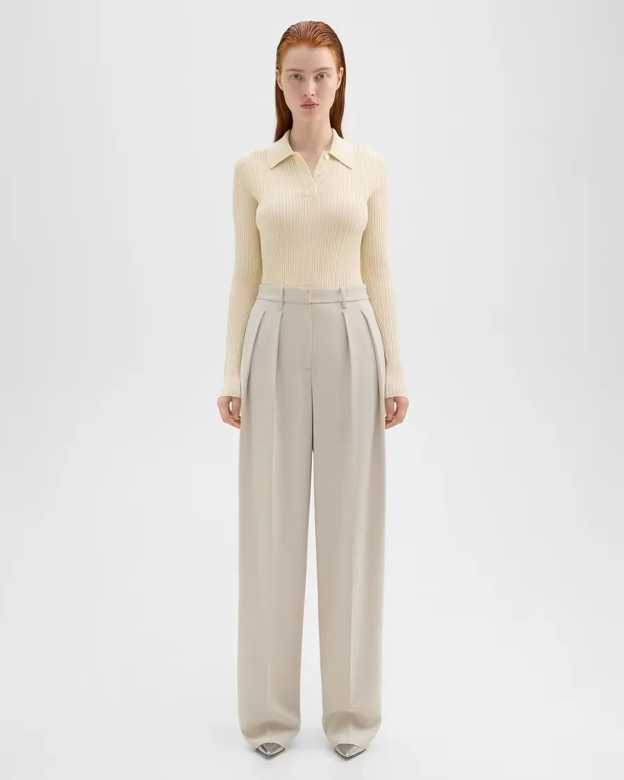 Double Pleat Pant in Admiral Crepe