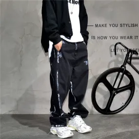 Ebony Black Splash Paint Style Pants
