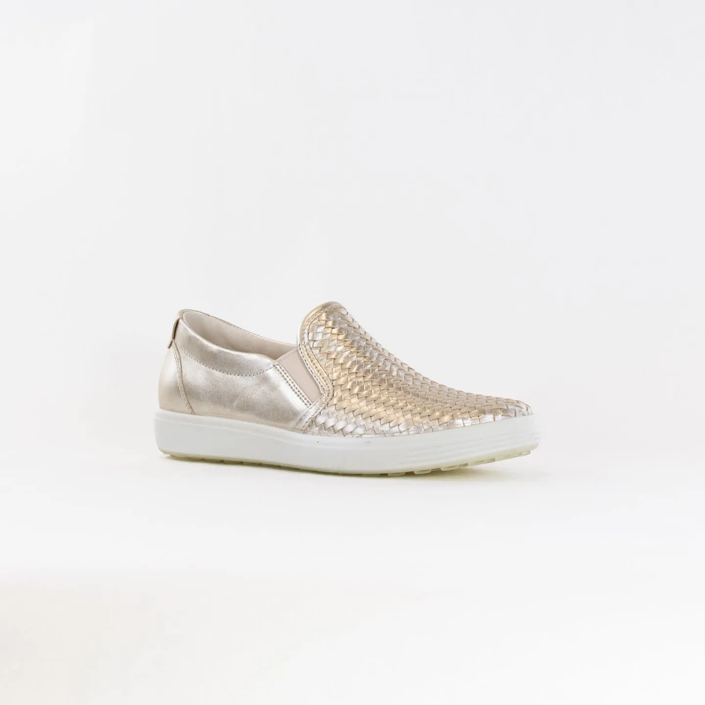 Ecco Soft 7 Woven Slip-on 2.0 (Women's) - Pure White Gold