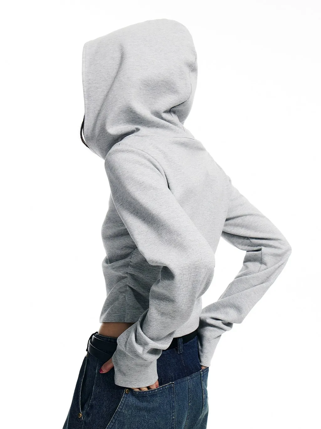 Gather Hooded Slim Short Sweat Parka