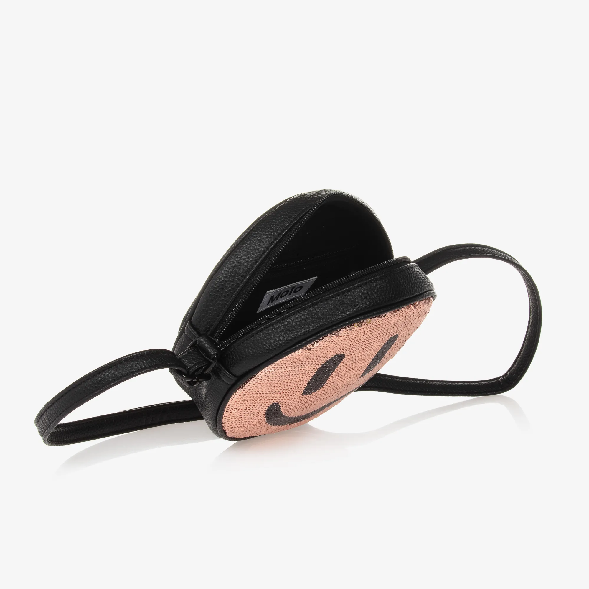 Girls Black & Pink Sequin Shoulder Bag (16cm)