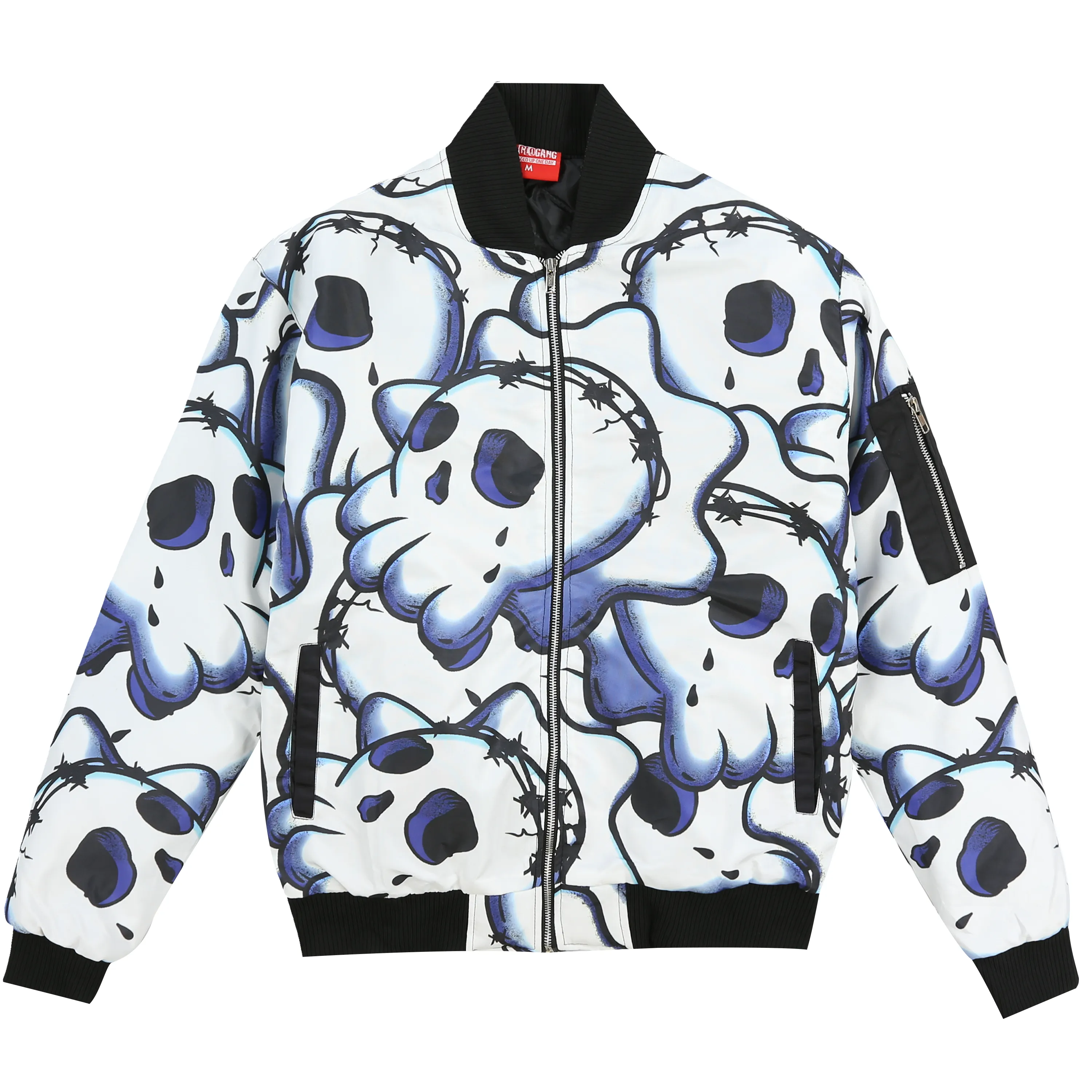Glo Skull Bomber Jacket (Blue)