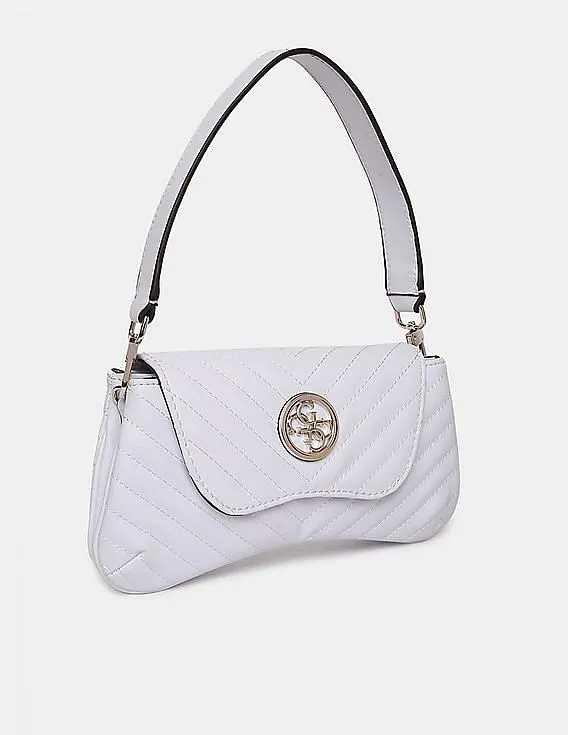 GUESS Women White Quilted Blakely Shoulder Bag
