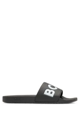 Italian-made slides with large logo detail