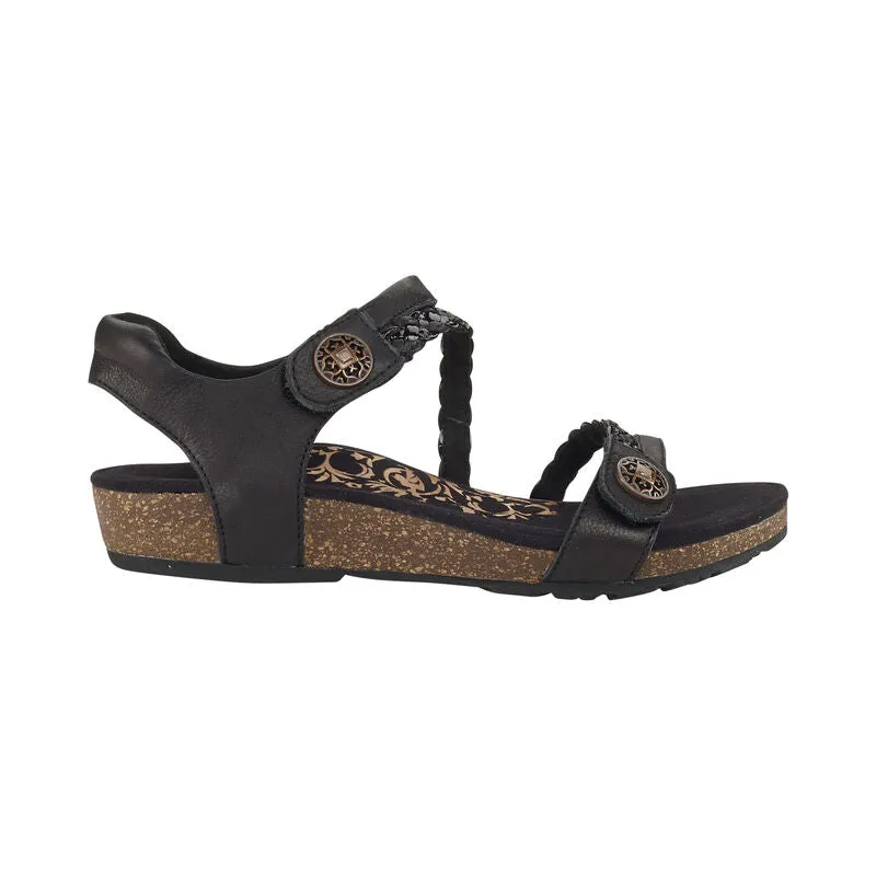  Jillian Braided Quarter Strap Sandal in Black  