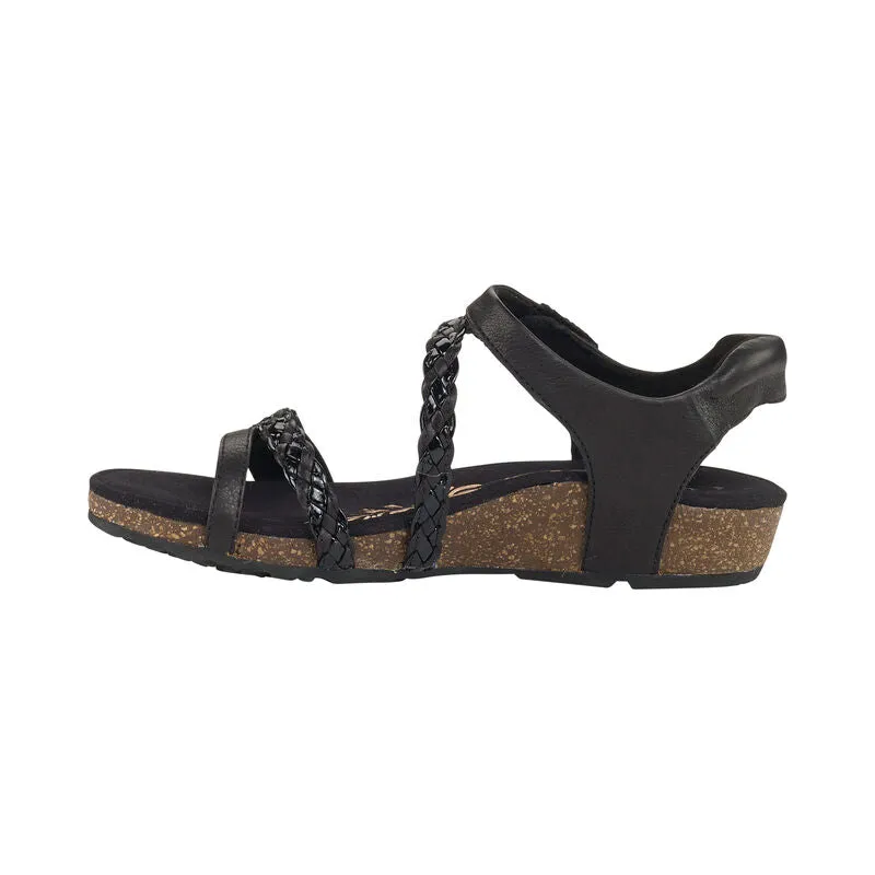  Jillian Braided Quarter Strap Sandal in Black  