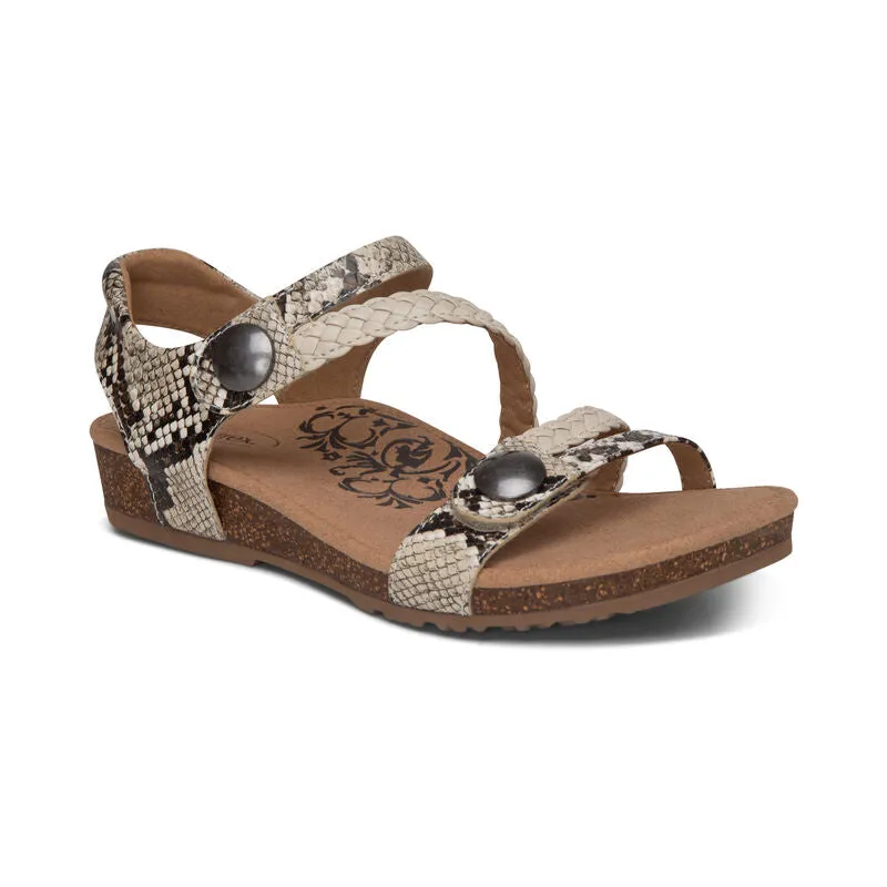  Jillian Braided Quarter Strap Sandal in Snake  