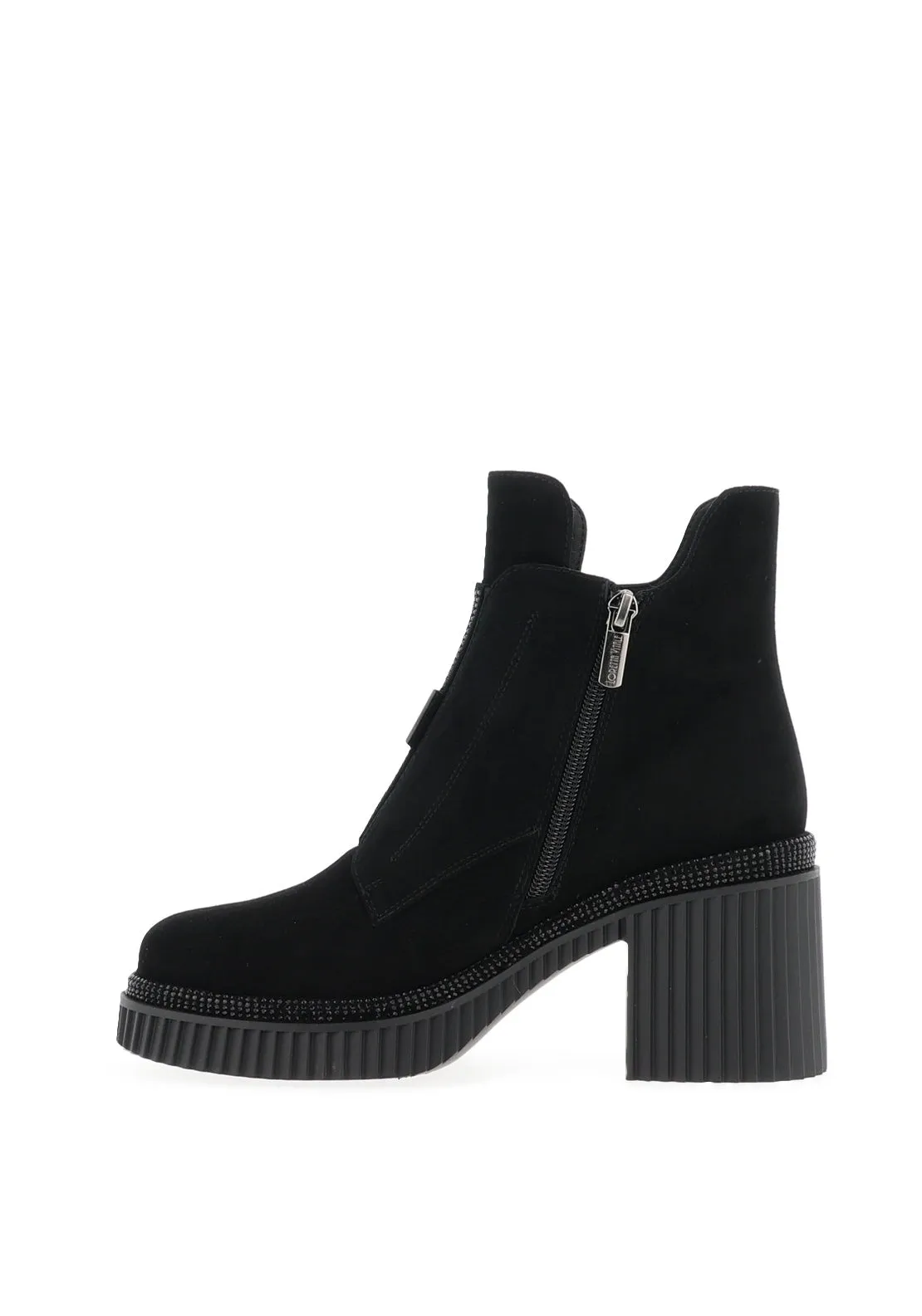 Loretta Vitale Chunky Heeled Ankle Boots, Black