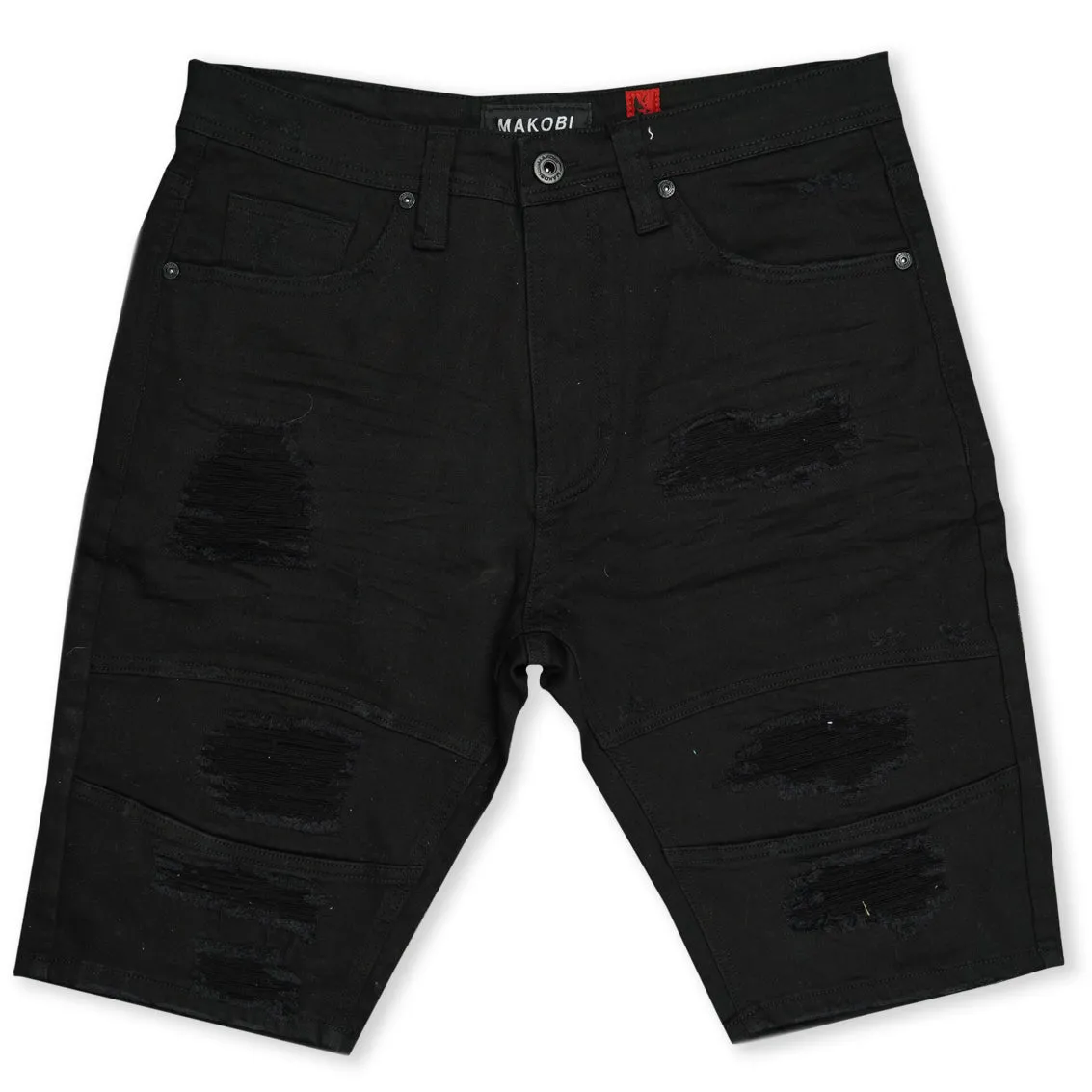 M760 Avlaki Shredded Twill Shorts - Black