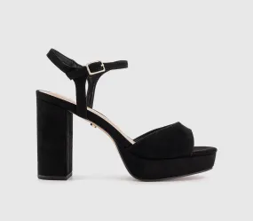OFFICE Havoc Round Toe Platform Heeled Sandals Black