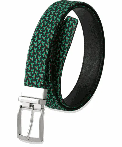 Paul Fredrick Holly Motif Reversible Belt