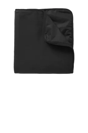 Port Authority Fleece & Poly Travel Blanket TB850 Black/ Black