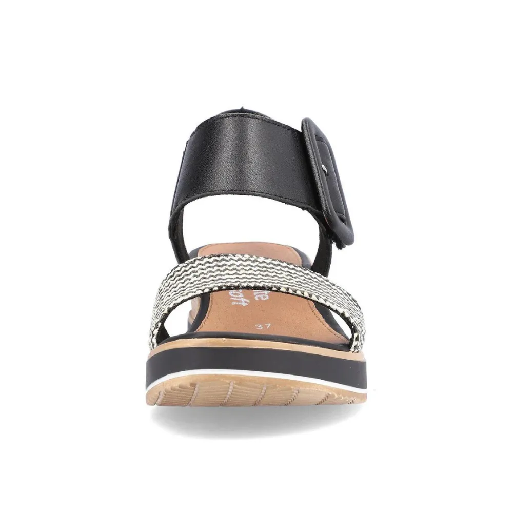 Remonte Jerilyn 53 Black Leather Sandal (Women's)