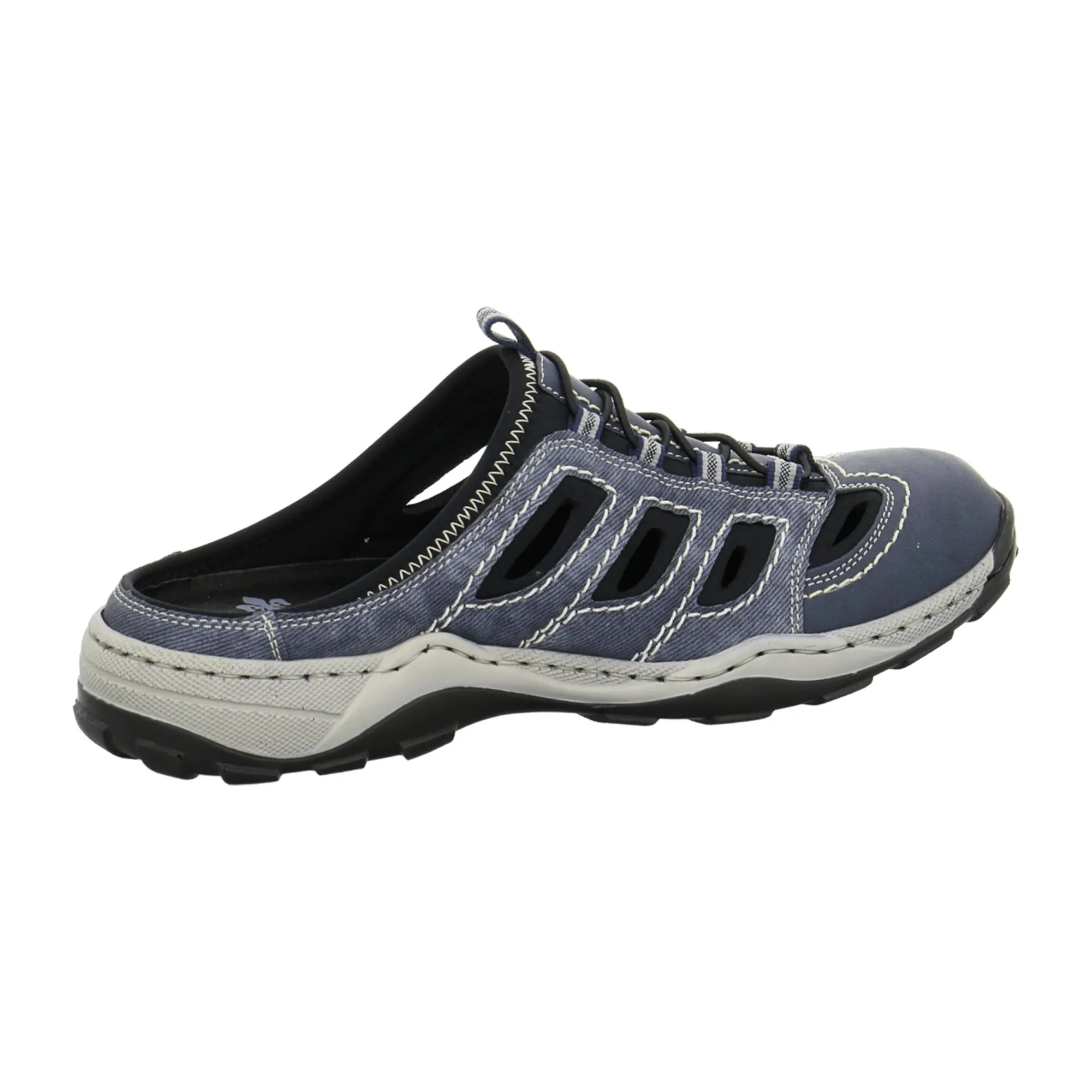 Rieker Men's Blue Slip-On Sandals Comfortable Synthetic Textile Spring Summer