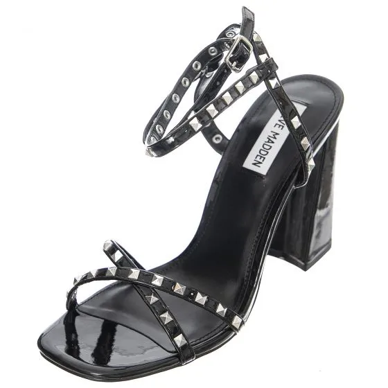 Steve Madden Womens Stazie Black Sandals