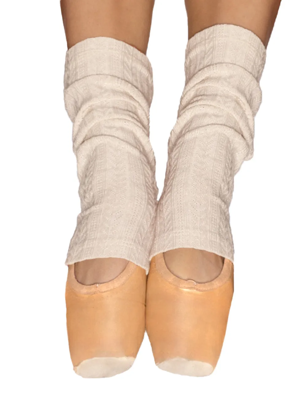 Stirrup Leg Warmers Ankle Knit Oatmeal RTW