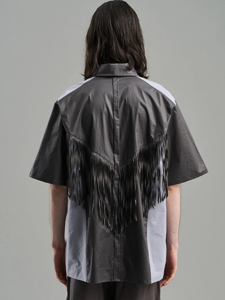 Tassel Contrast Casual Back-conscious Nichi Shirt