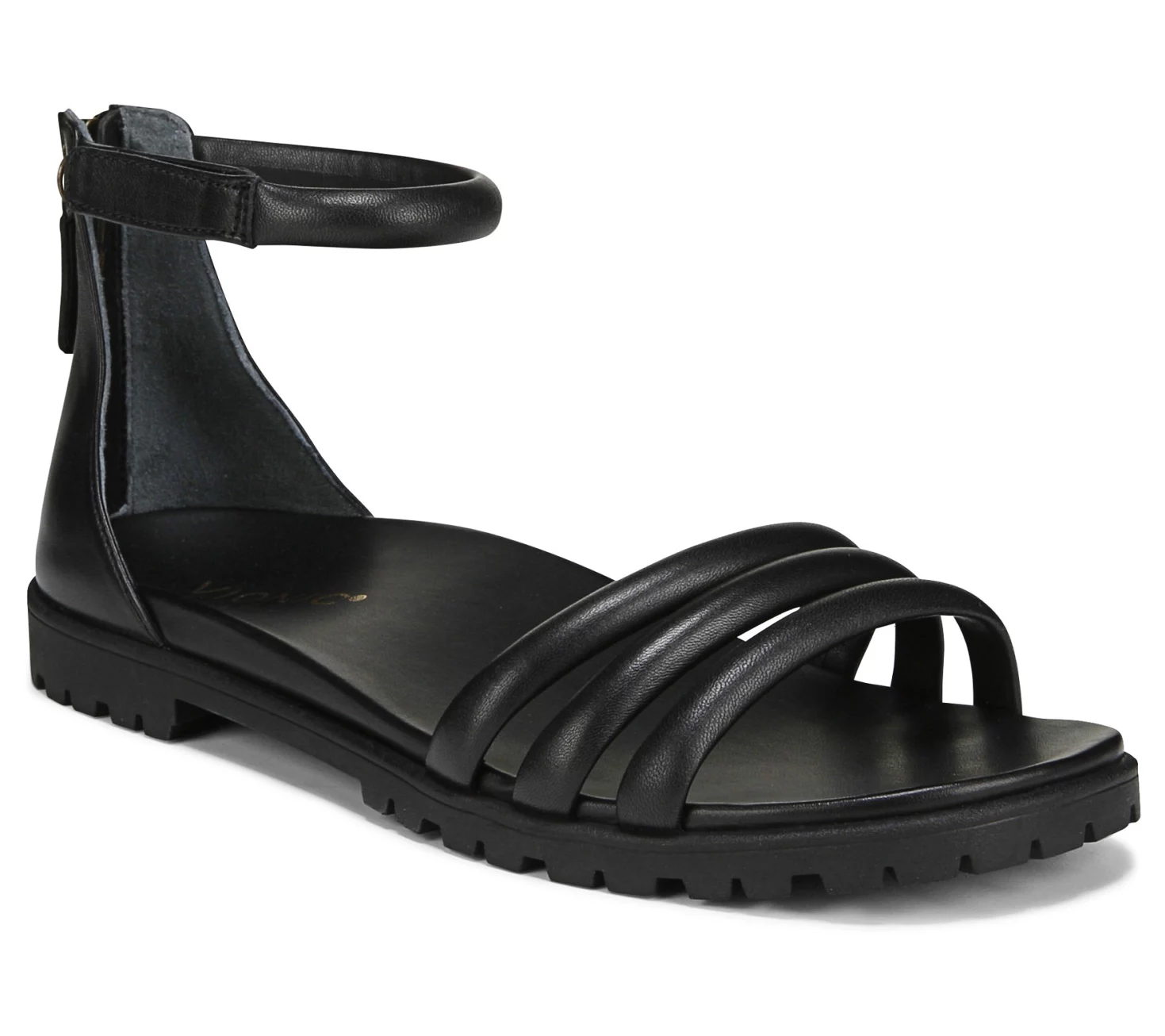 Vionic Ankle Strap Leather Sandal - Laurel