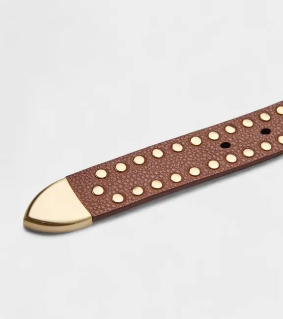 Votch Belt Western Studded Ayla Brown
