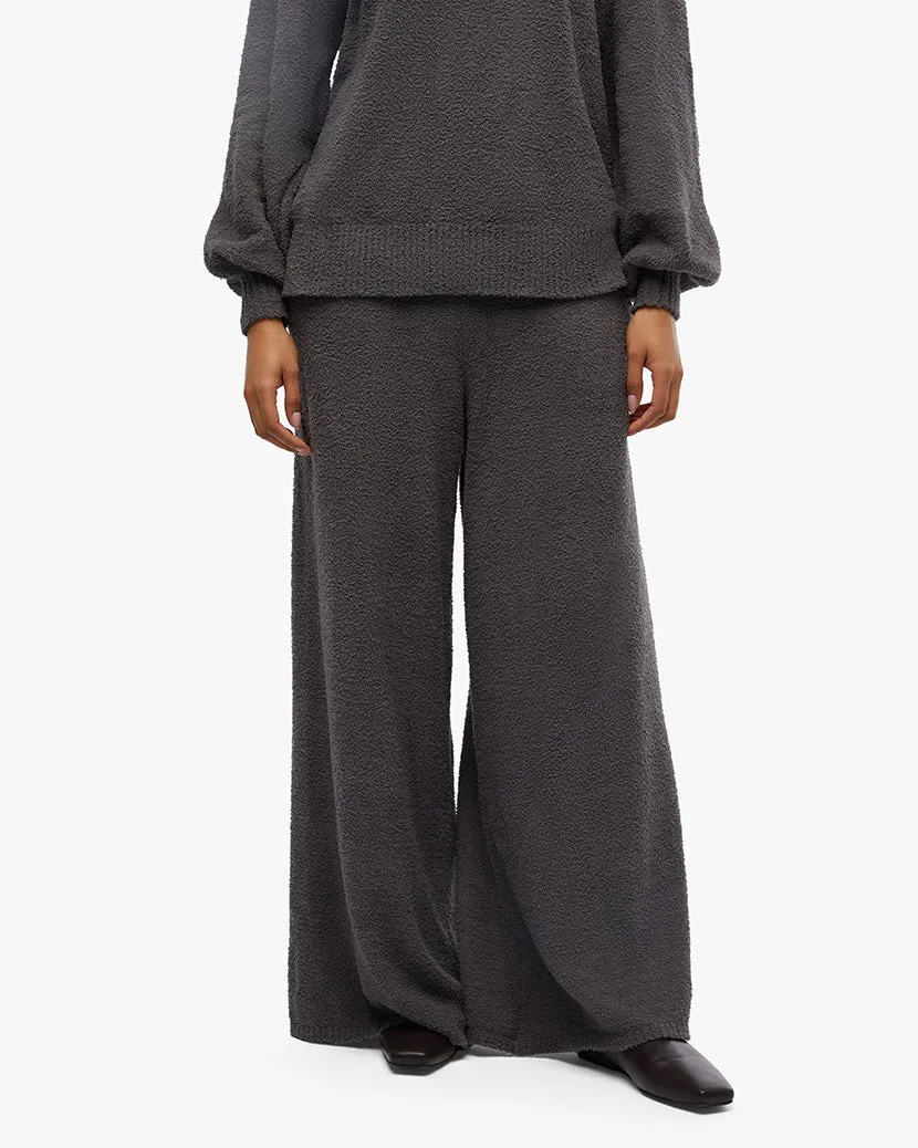 Wide Leg Pull On Pant | Dark Grey